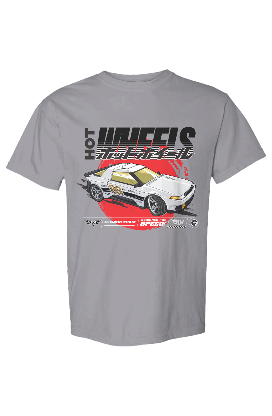 Hot Wheels in Katakana Grey T-Shirt