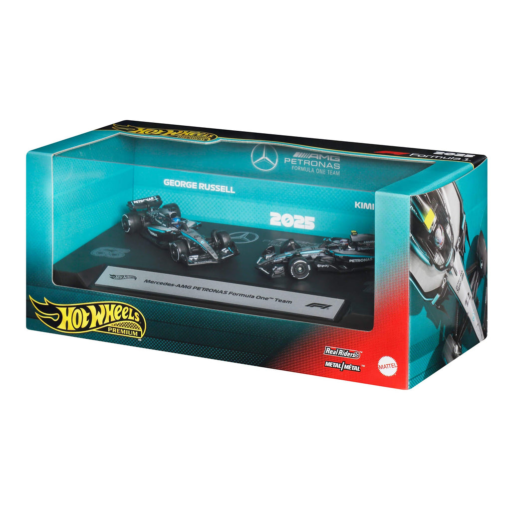 Hot Wheels Premium Mercedes 2025 Formula 1 Team #63 & Team #12