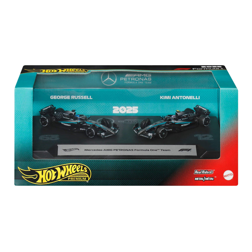 Hot Wheels Premium Mercedes 2025 Formula 1 Team #63 & Team #12