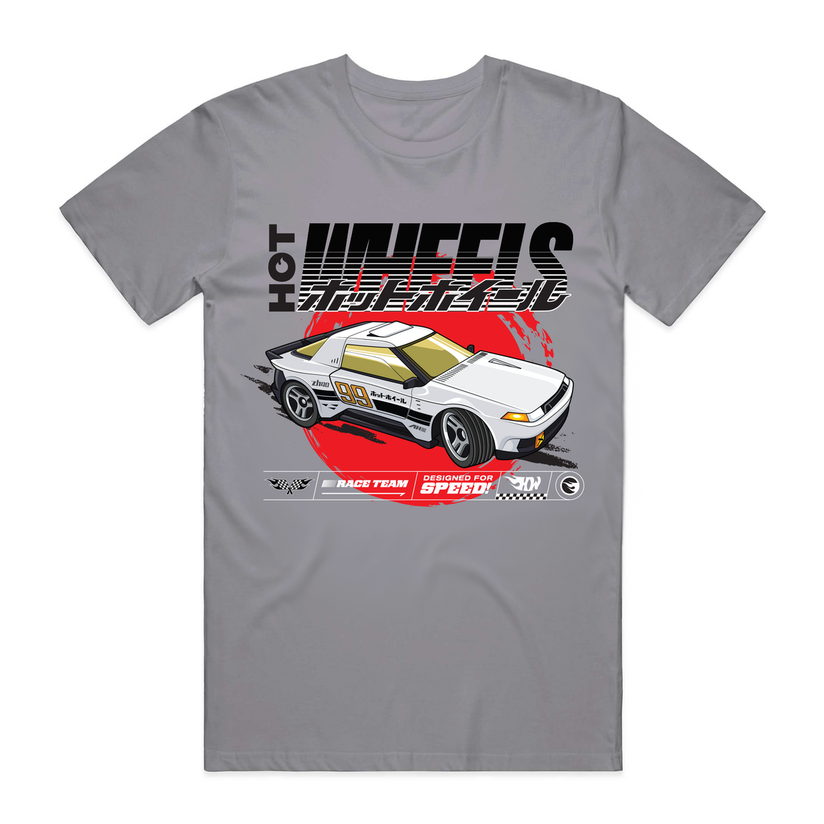 Hot Wheels in Katakana Grey T-Shirt