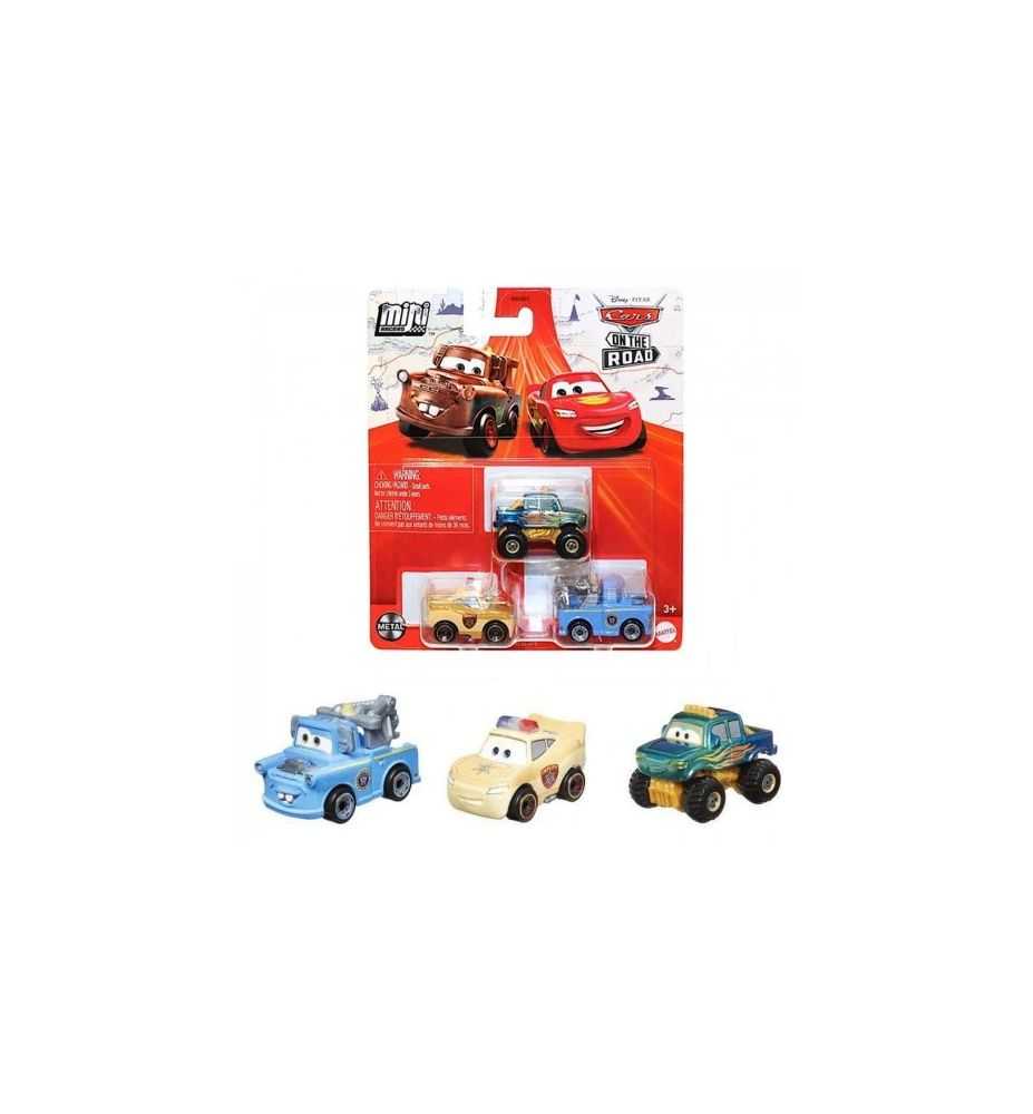 Disney Pixar Cars Mini Racers 3-Pack President Mater, Sheriff Lightning McQueen & Ivy