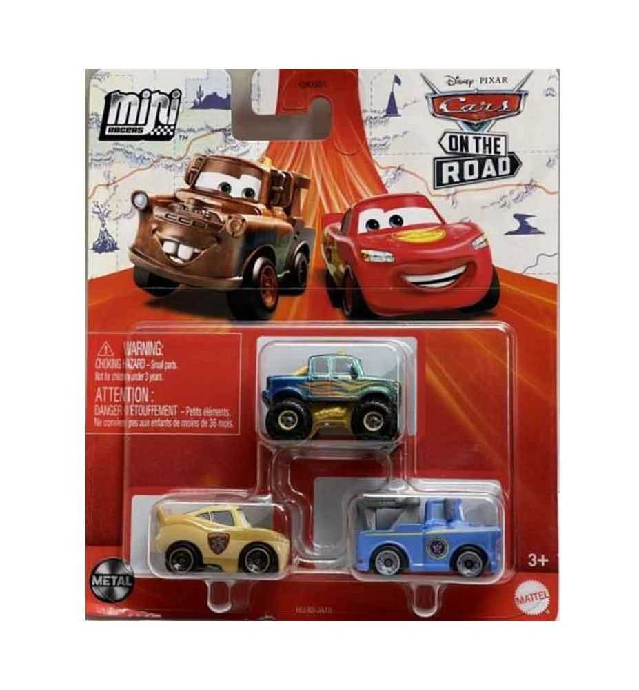 Disney Pixar Cars Mini Racers 3-Pack President Mater, Sheriff Lightning McQueen & Ivy