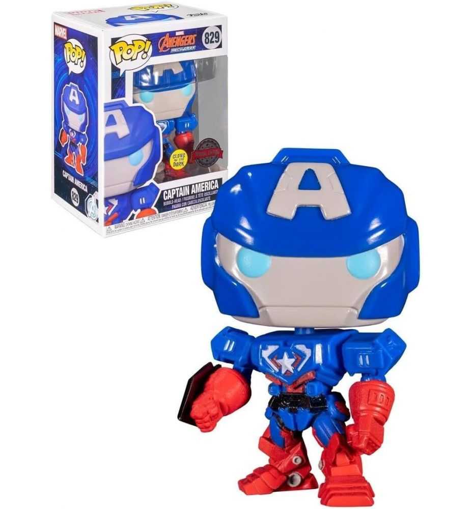 Funko Pop! Marvel Avengers Mech Strike Captain America Glow in the Dark #829
