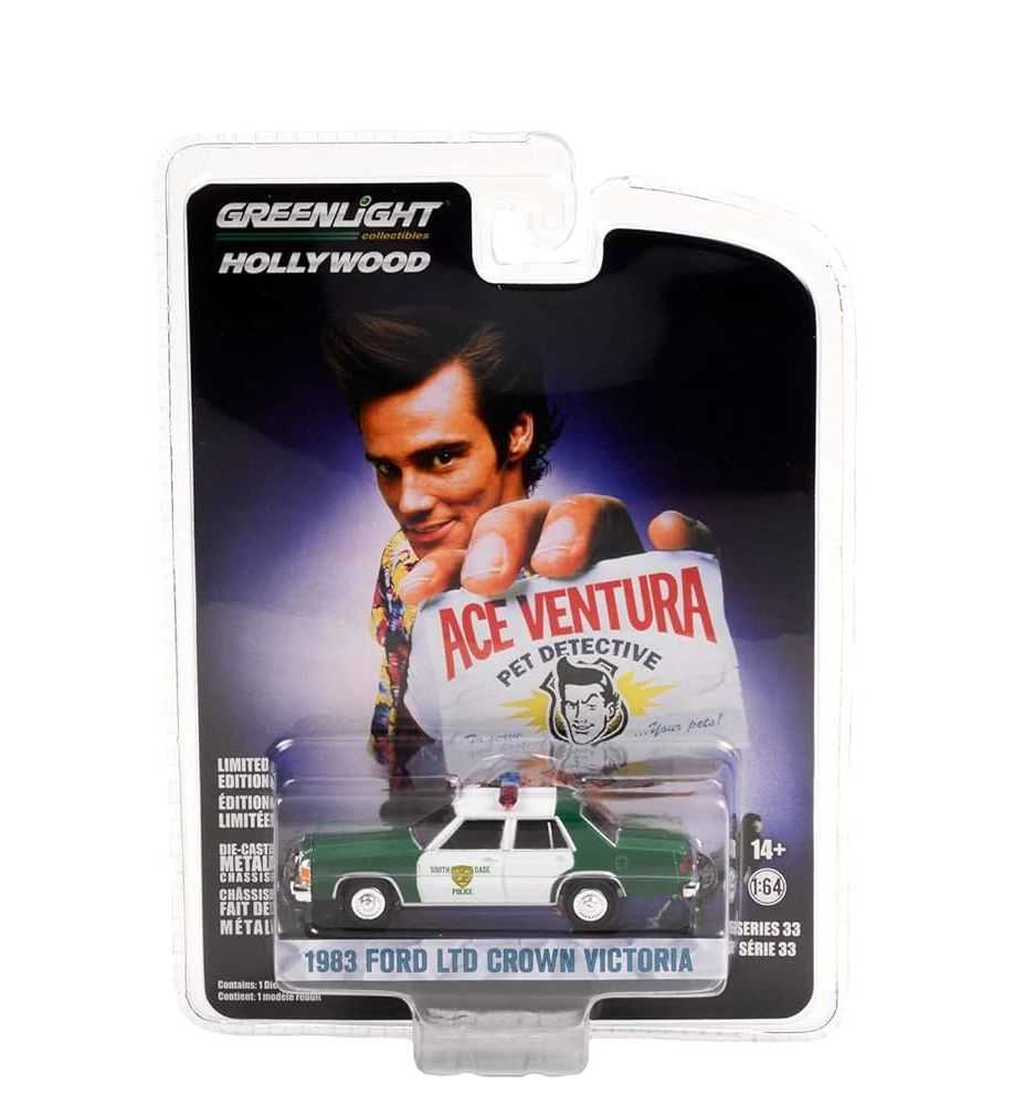 Greenlight Hollywood 1983 Ford LTD Crown Victoria Miami Police Ace Ventura: When Nature Calls 1:64