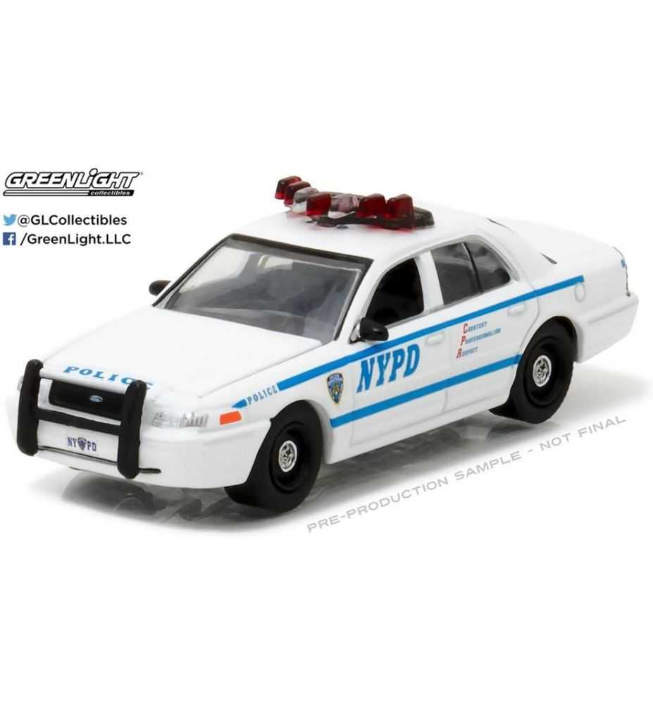 Greenlight 2011 Ford Crown Victoria Police Interceptor NYPD White 1:64