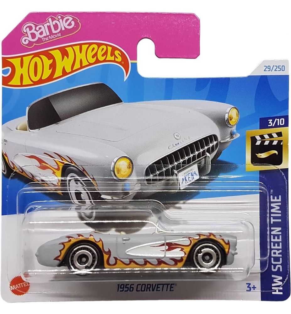 Hot Wheels 1956 Corvette Barbie The Movie HW Screen Time 3/10 (Short Card)