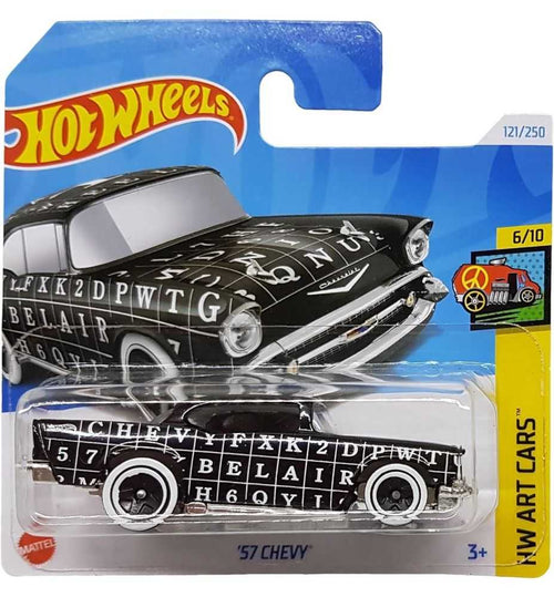 Hot Wheels '57 Chevy HW Art Cars 6/10 Crossword Design (Short Card)