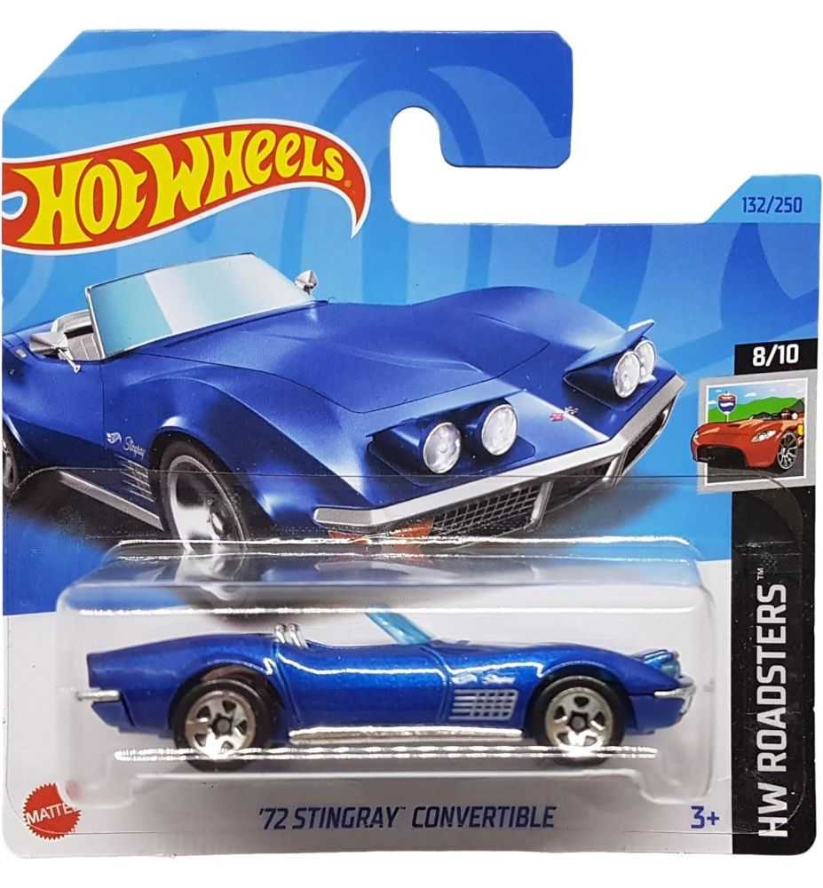 Hot Wheels '72 Stingray Convertible HW Roadsters 8/10 Dark Blue Metallic (Short Card)
