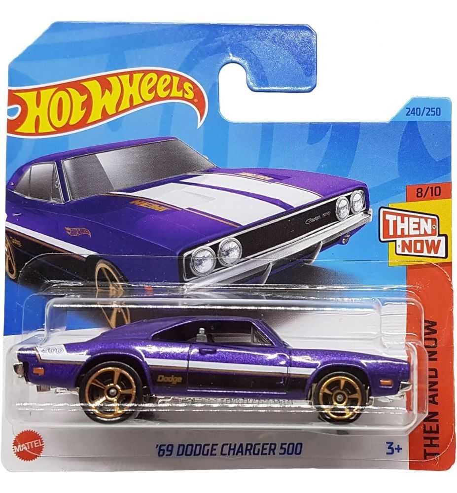 Hot Wheels '69 Dodge Charger 500 Then and Now 8/10 Purple Metallic (Short Card)