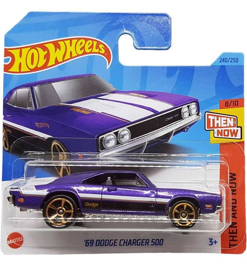 Hot Wheels '69 Dodge Charger 500 Then and Now 8/10 Purple Metallic (Short Card)
