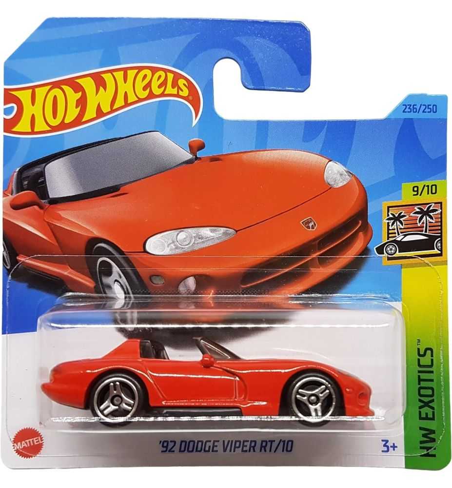 Hot Wheels '92 Dodge Viper RT/10 HW Exotics 9/10 Red (Short Card)