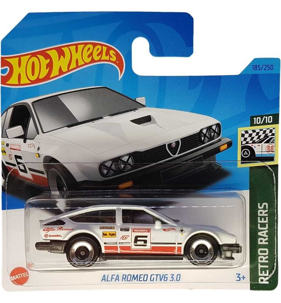 Hot Wheels Alfa Romeo GTV6 3.0 Retro Racers 10/10 White (Short Card)