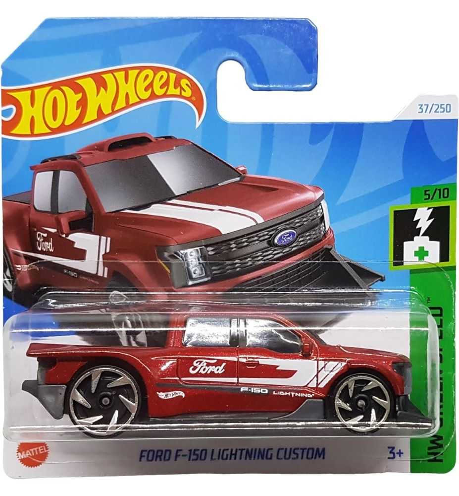 Hot Wheels Ford F-150 Lightning Custom HW Green Speed 5/10 Dark Red Metallic (Short Card)
