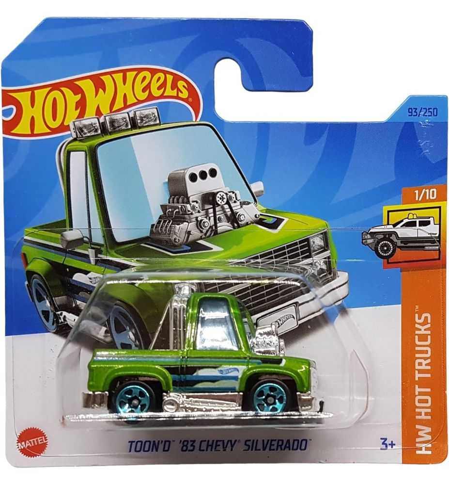 Hot Wheels Toon'd '83 Chevy Silverado HW Hot Trucks 1/10 Green Metallic (Short Card)