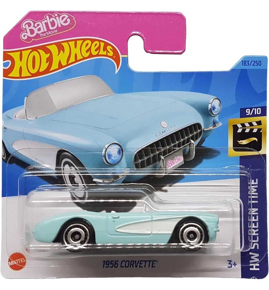 Hot Wheels 1956 Corvette Barbie The Movie HW Screen Time 9/10 (Short Card)