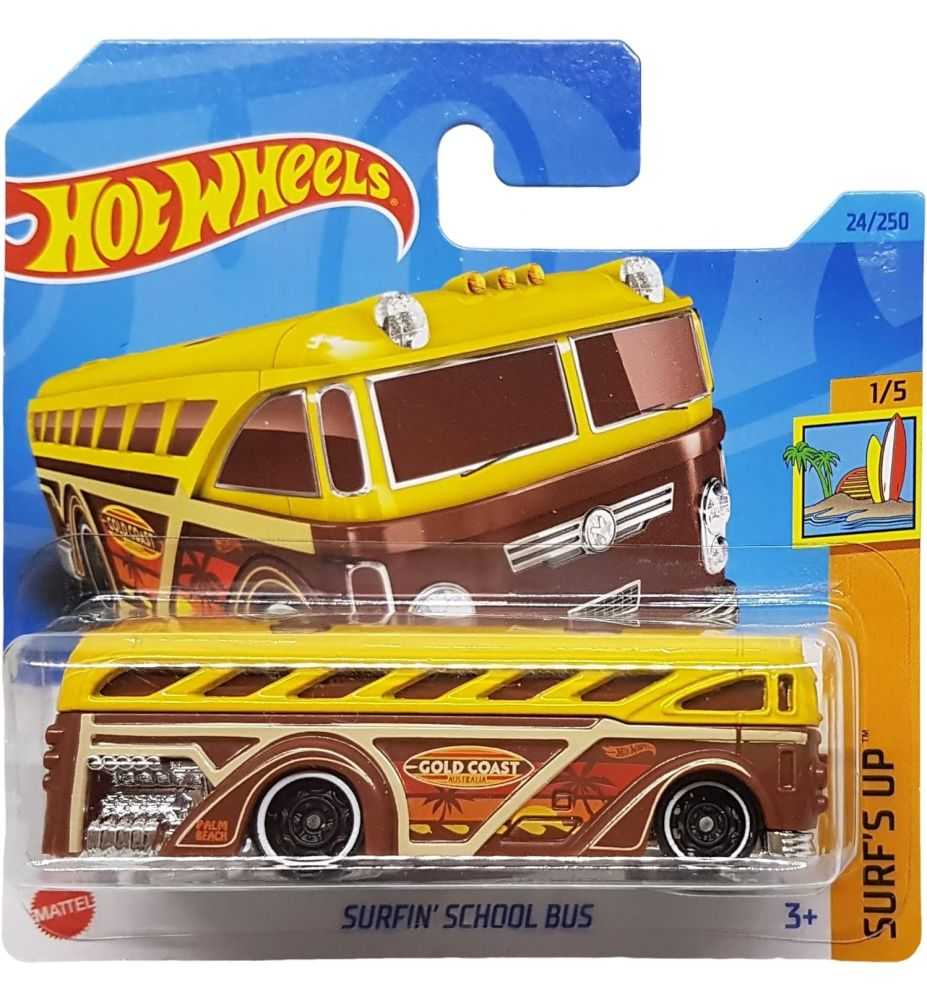 Hot Wheels Surfin' School Bus Surf's Up 1/5 Gold Coast Australia (Short Card)