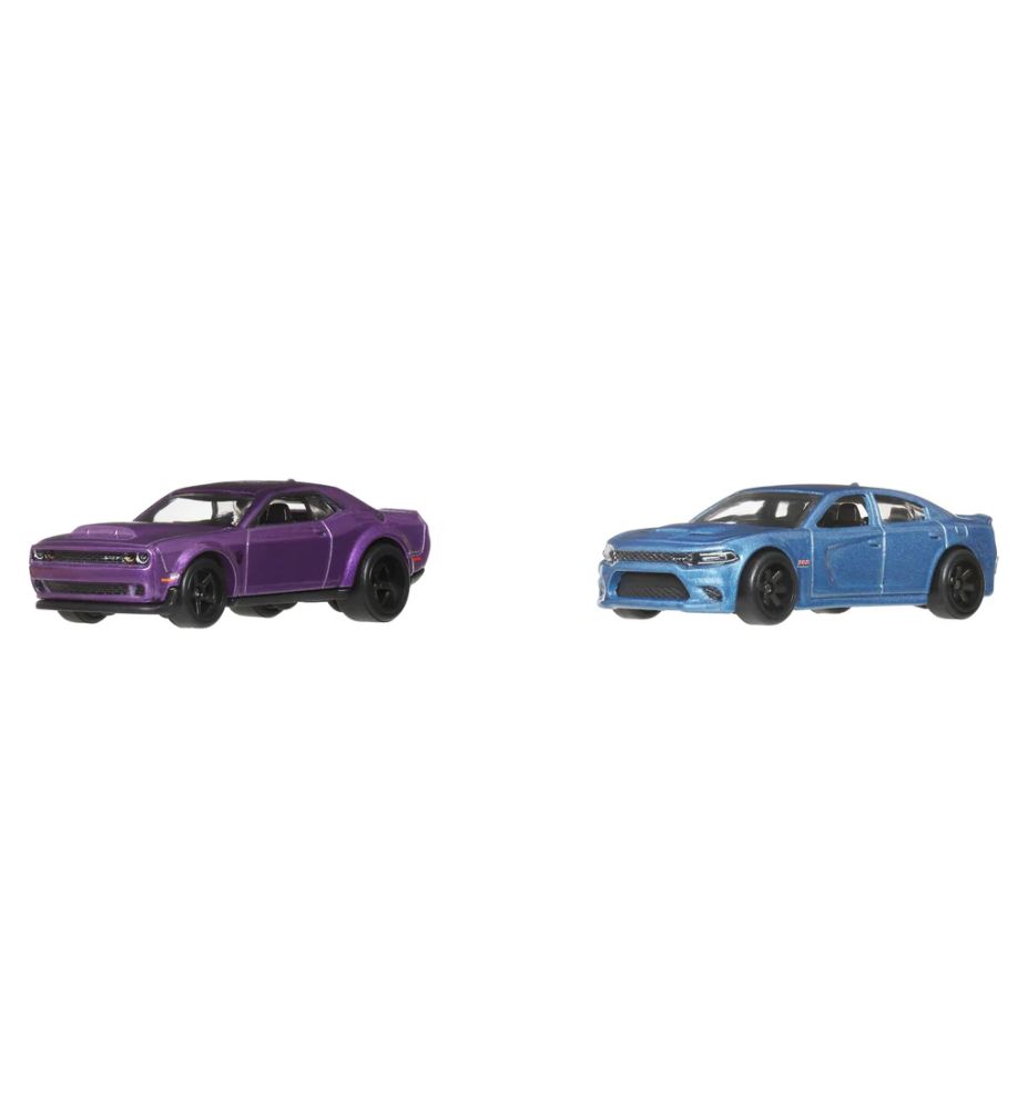 Hot Wheels Premium 2-Pack 2018 Dodge Challenger SRT Demon & 2015 Dodge Charger SRT
