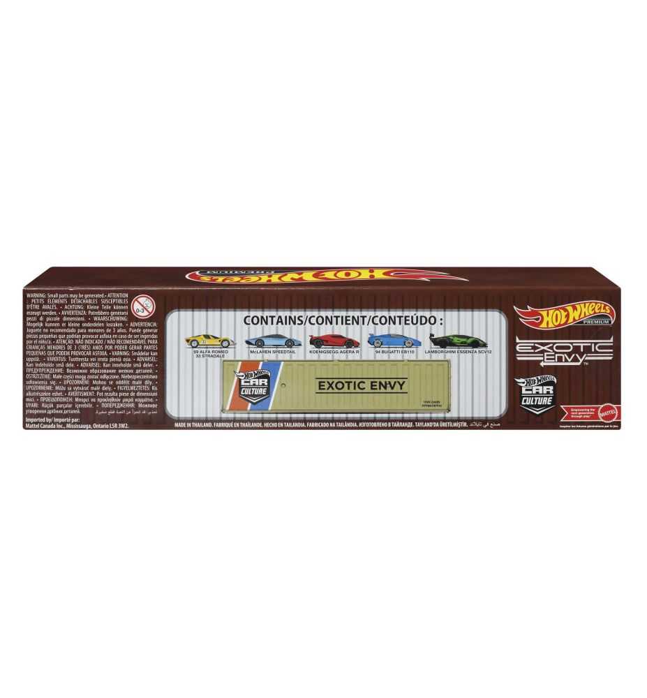 Hot Wheels Premium Car Culture Exotic Envy Container Set (5 Cars)