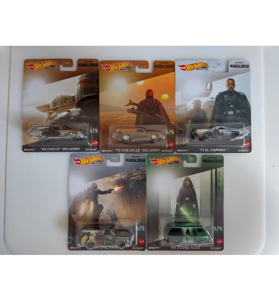 Hot Wheels Premium Pop Culture Star Wars The Mandalorian Complete Set (5 Cars)
