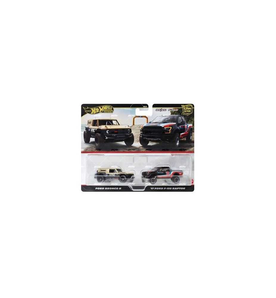 Hot Wheels Premium 2-Pack Ford Bronco R & '17 Ford F-150 Raptor