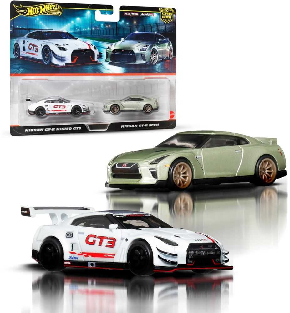 Hot Wheels Premium 2-Pack Nissan GT-R Nismo GT3 & Nissan GT-R (R35)