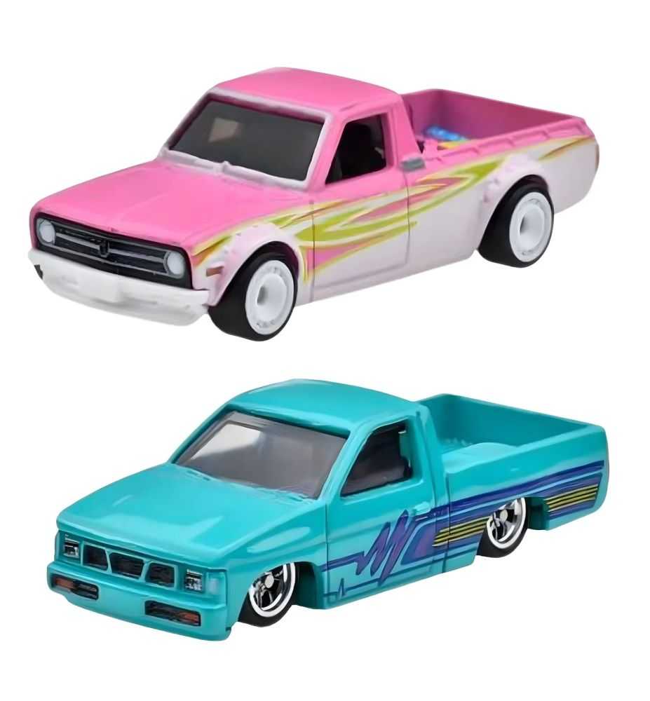 Hot Wheels Premium 2-Pack 1975 Datsun Sunny Truck & Custom '93 Nissan Hardbody