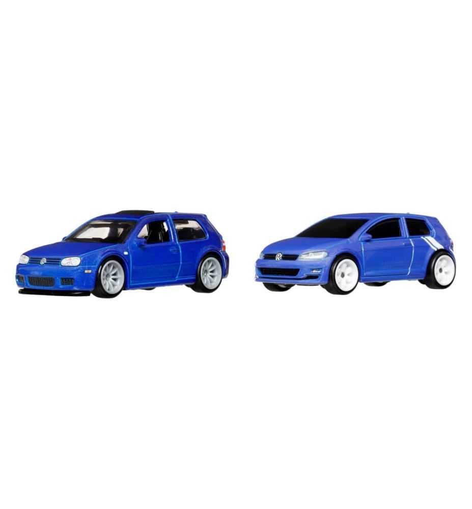 Hot Wheels Premium 2-Pack Custom 2004 Volkswagen Golf R32 & Volkswagen Golf MK7