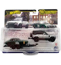 Hot Wheels Premium Team Transport 2023 Land Rover Defender 110 + Jaguar Mk1 #74