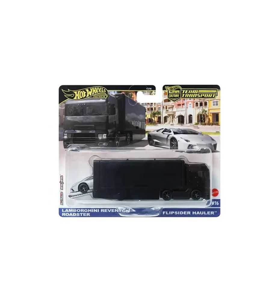 Hot Wheels Premium Team Transport Lamborghini Reventón Roadster + Flipsider Hauler #76
