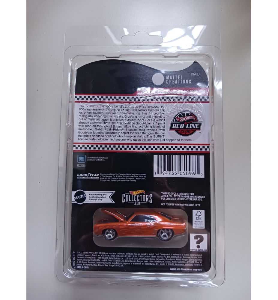 Hot Wheels RLC sELECTIONs '69 Chevy Camaro SS Orange