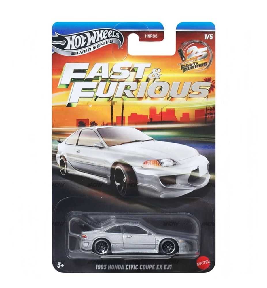Hot Wheels Silver Series Fast & Furious 1993 Honda Civic Coupe EX EJ1 (1/5)