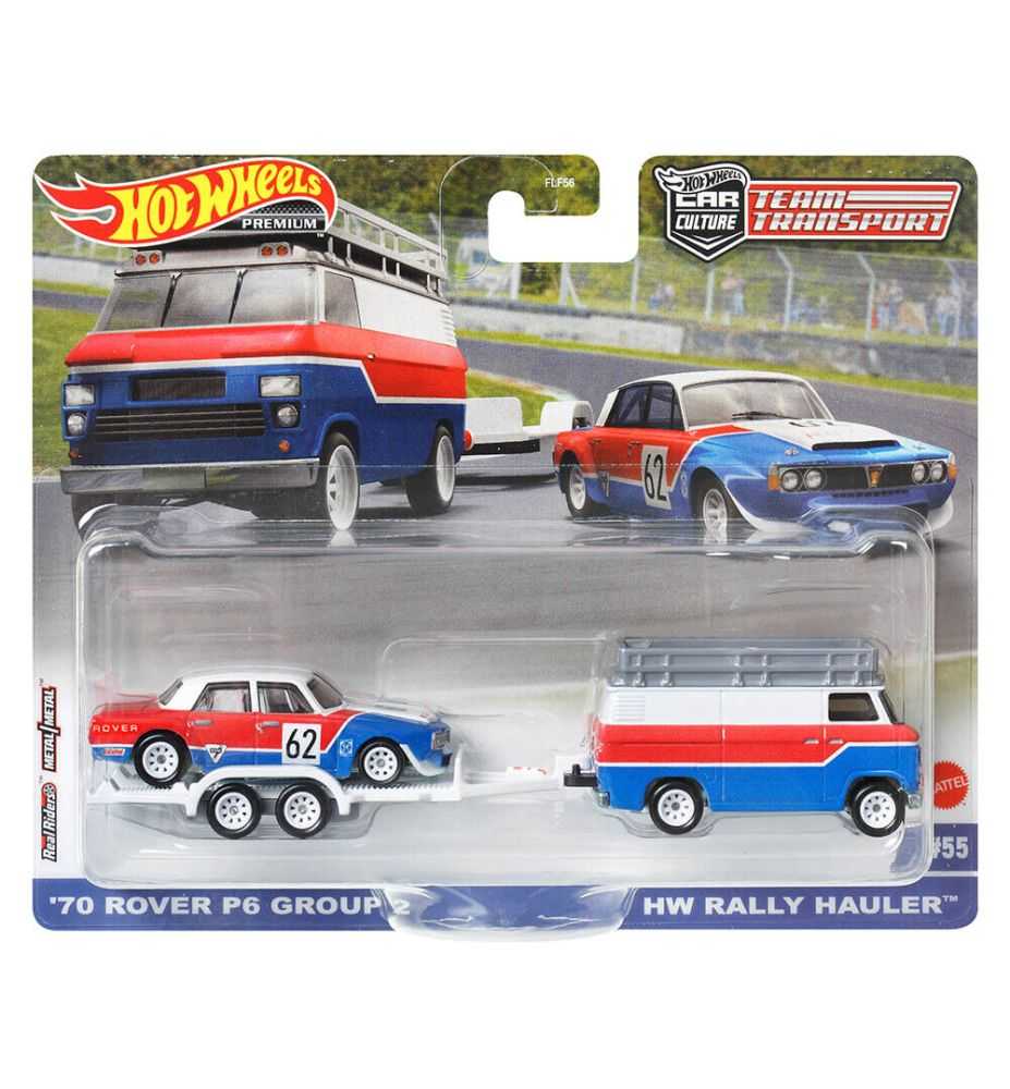 Hot Wheels Team Transport '70 Rover P6 Group 2 + HW Rally Hauler