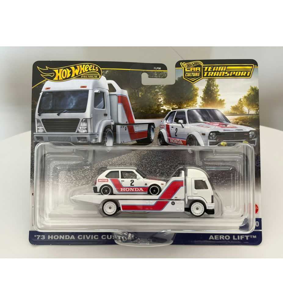 Hot Wheels Team Transport '73 Honda Civic Custom + Aero Lift