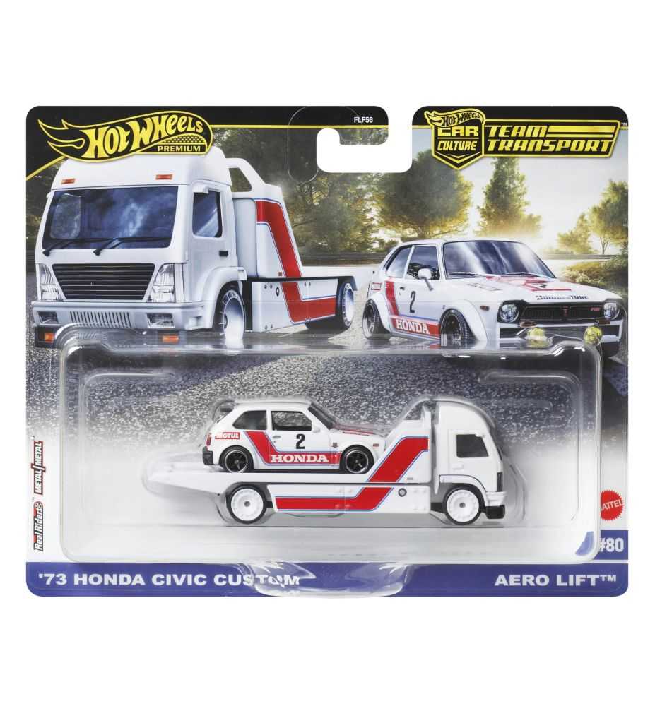 Hot Wheels Team Transport '73 Honda Civic Custom + Aero Lift