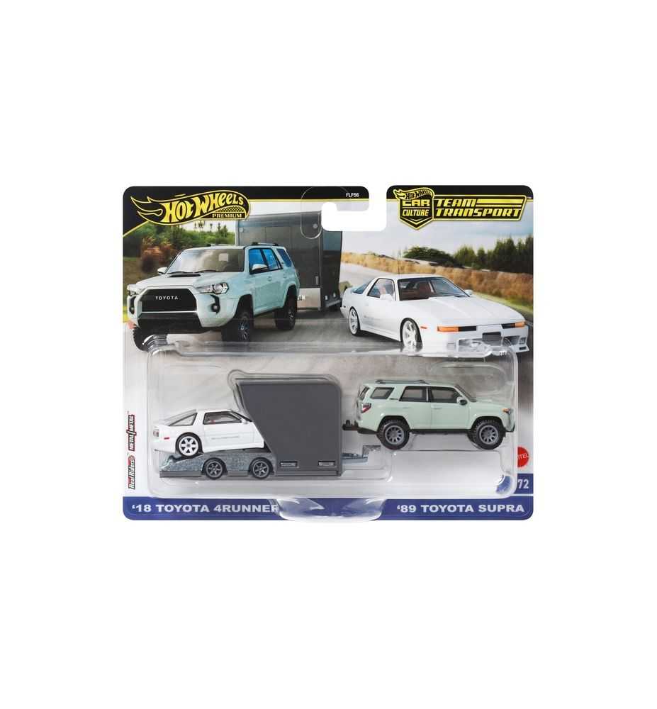 Hot Wheels Team Transport '89 Toyota Supra & '18 Toyota 4Runner Open Trailer