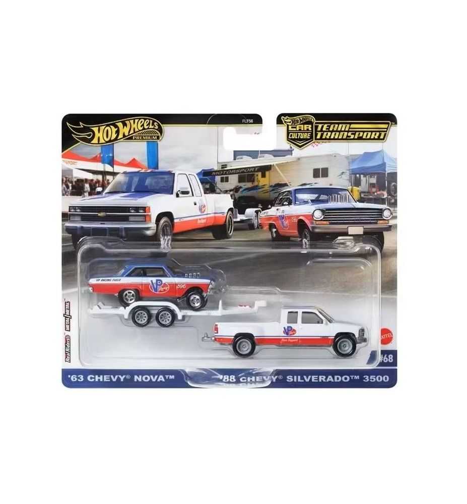 Hot Wheels Team Transport '88 Chevy Silverado 3500 & HW Rally Trailer
