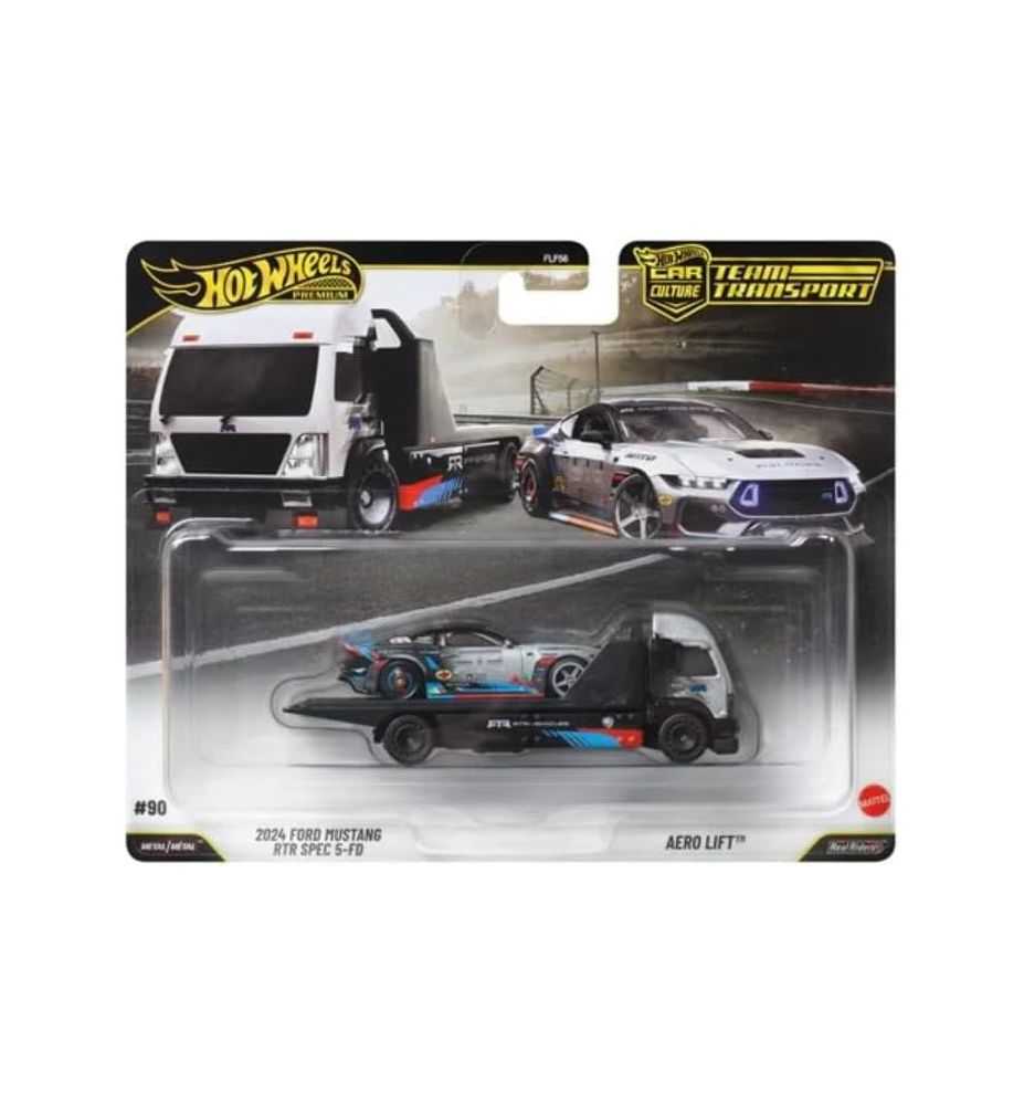Hot Wheels Team Transport 2024 Ford Mustang RTR Spec 5-FD + Aero Lift
