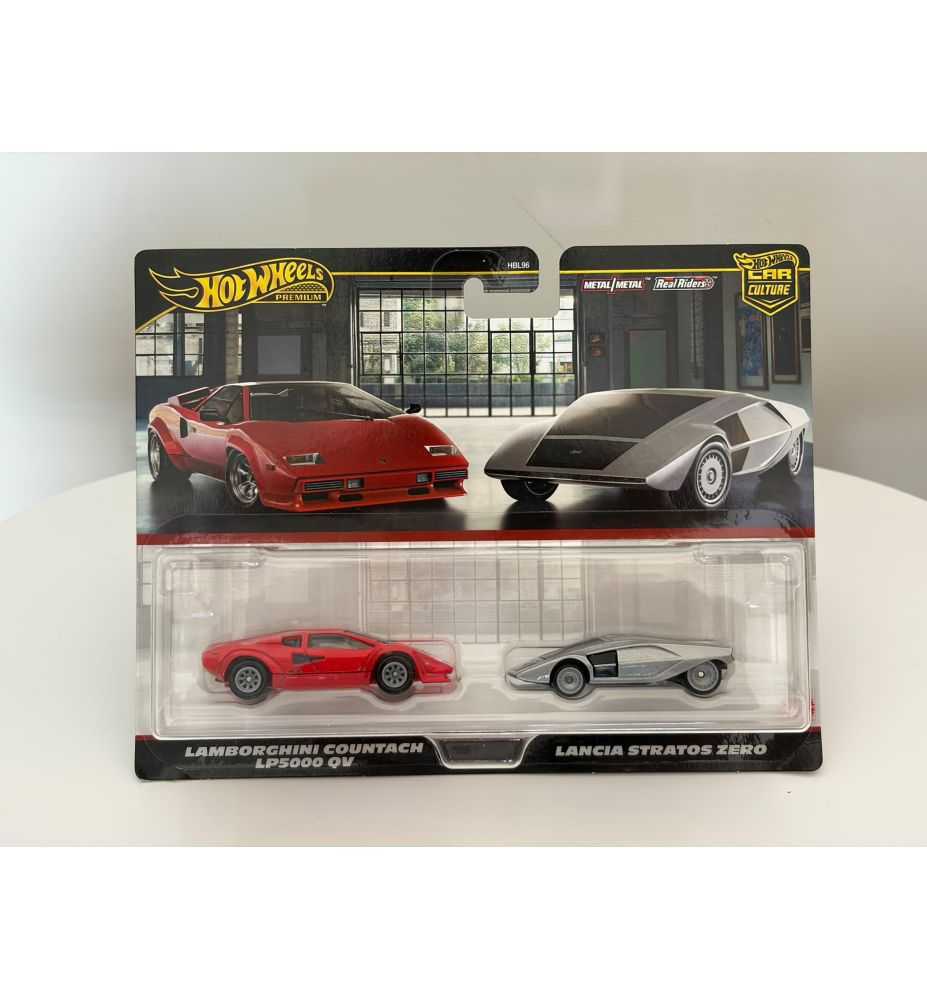 Hot Wheels Premium 2-Pack Lamborghini Countach LP5000 QV & Lancia Stratos Zero