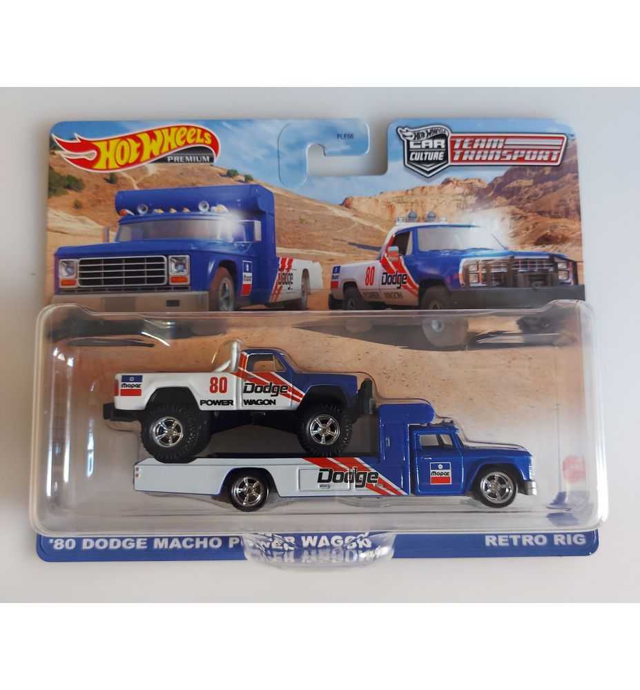 Hot Wheels Team Transport #51 '80 Dodge Macho Power Wagon & Retro Rig