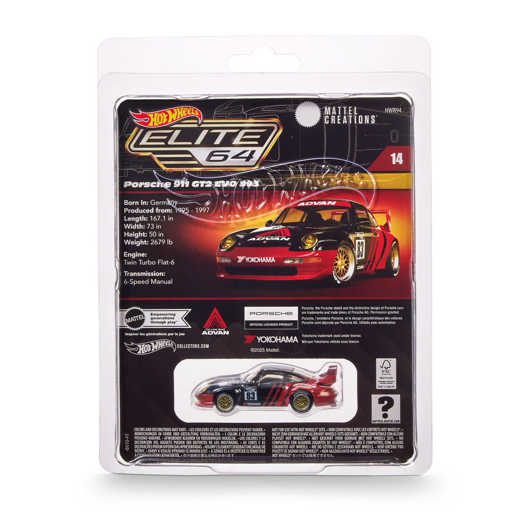 Hot Wheels Elite 64 Porsche 911 GT2 EVO 993 HWR94