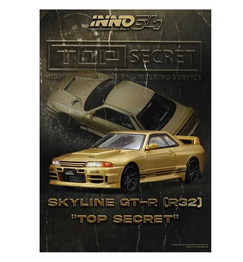 Inno64 Top Secret Nissan Skyline GT-R R32 (BNR32) Gold 650R 1:64