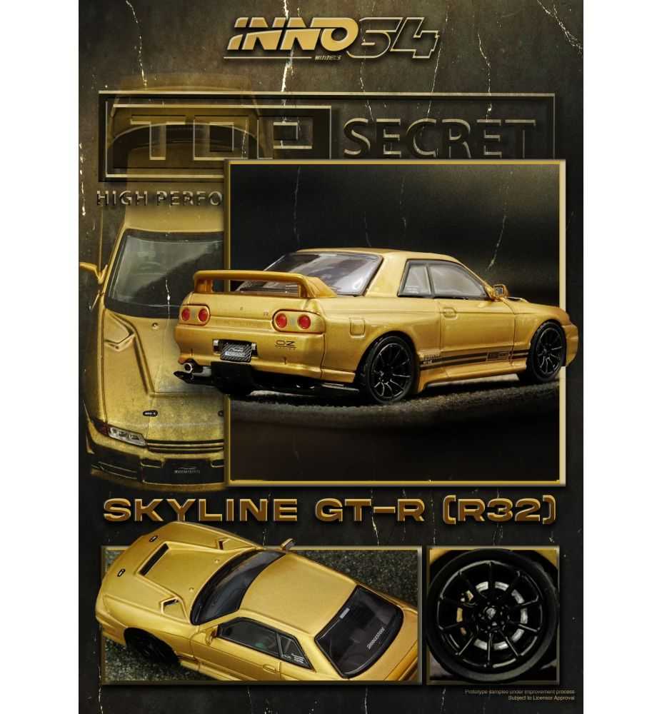 Inno64 Top Secret Nissan Skyline GT-R R32 (BNR32) Gold 650R 1:64