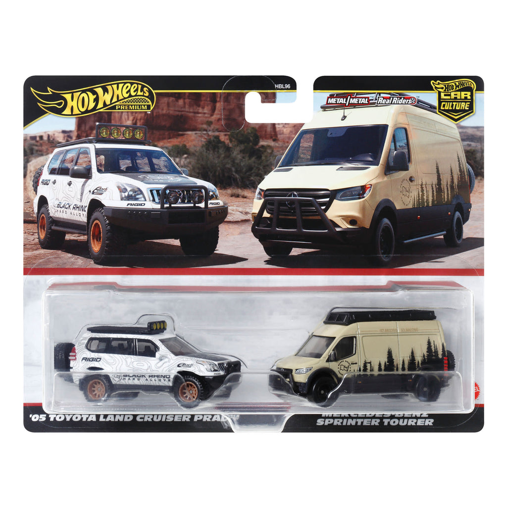 Hot Wheels Premium Car Culture 2-Pack '05 Toyota Land Cruiser Prado & Mercedes Benz Sprinter Tourer