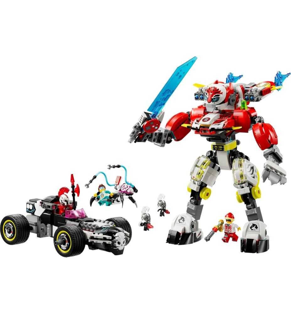 LEGO DREAMZzz 71497 Cooper's Tiger Mech & Zero's Hot Rod Car