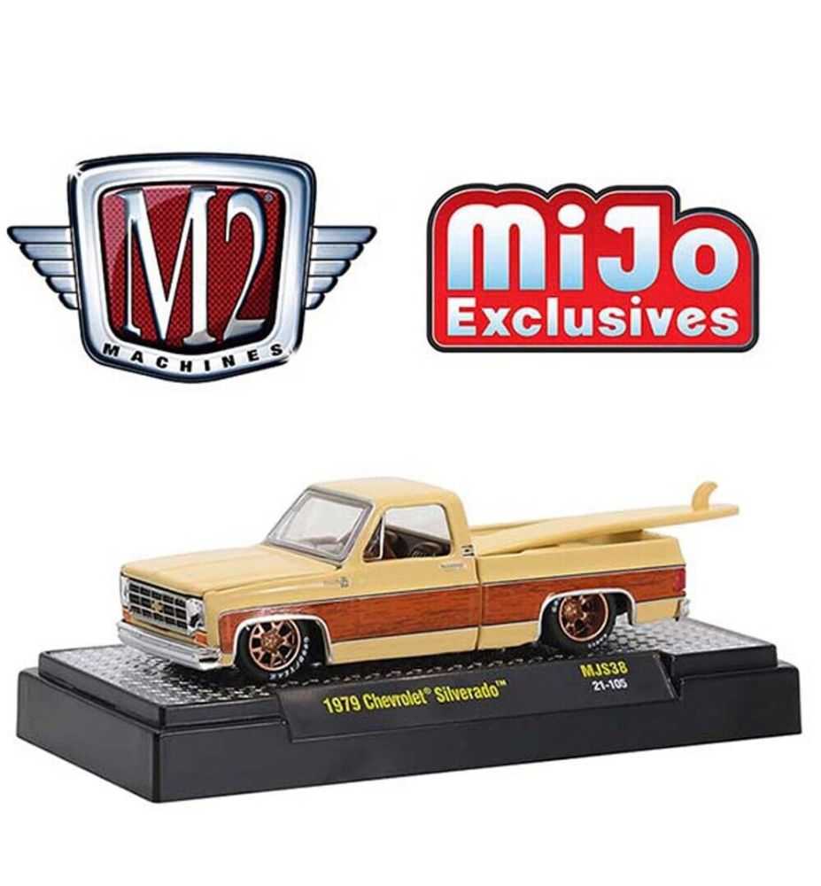 M2 Machines 1979 Chevrolet Silverado with Surfboard MiJo Exclusive 1:64