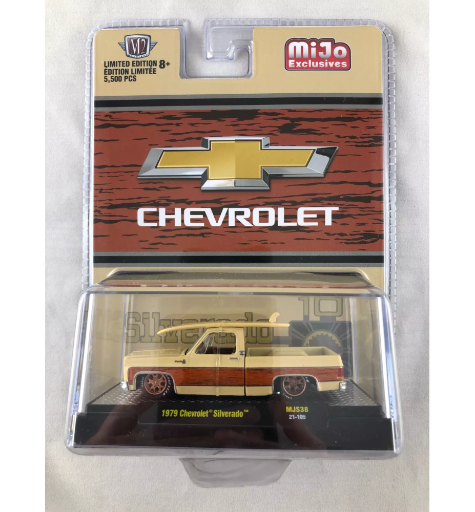 M2 Machines 1979 Chevrolet Silverado with Surfboard MiJo Exclusive 1:64