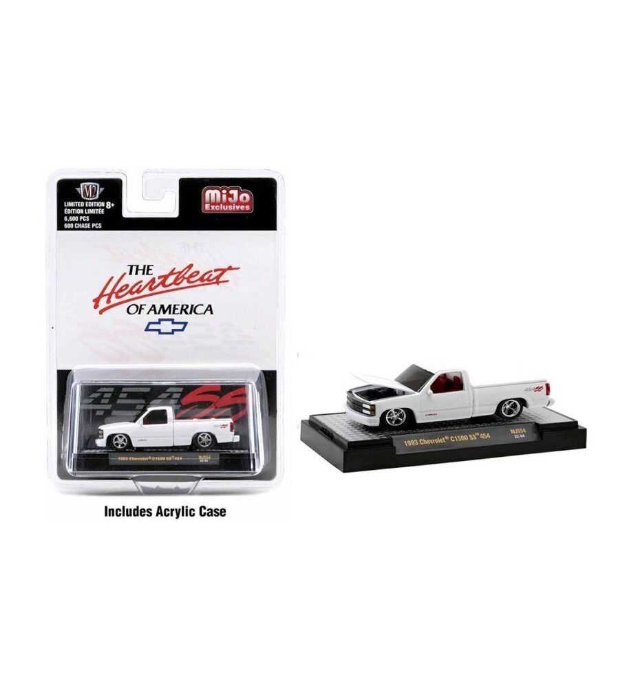 M2 Machines 1992 Chevrolet C1500 SS454 Pickup "The Heartbeat of America" White 1:64