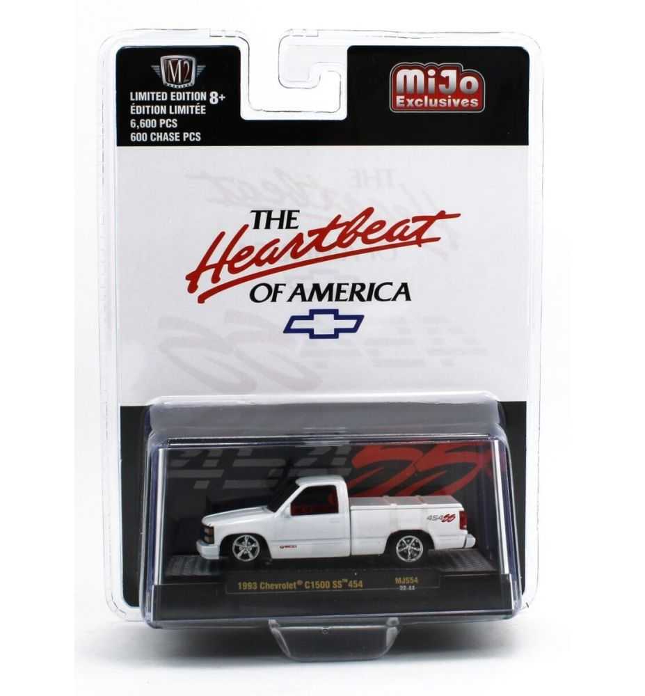 M2 Machines 1992 Chevrolet C1500 SS454 Pickup "The Heartbeat of America" White 1:64