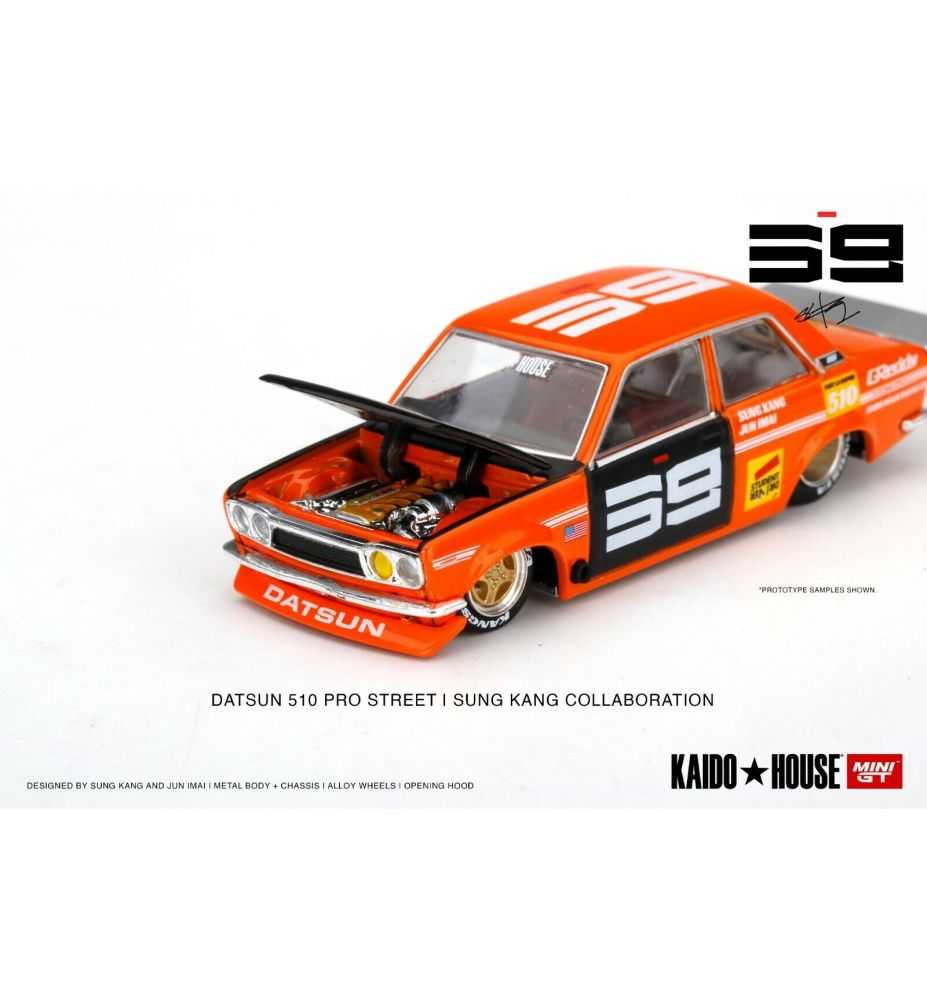 Mini GT Kaido House Datsun 510 Pro Street SK510 Orange #004 1:64