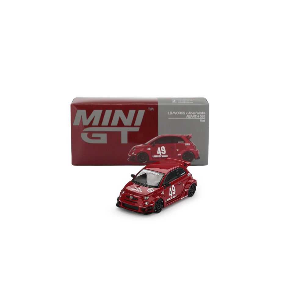 Mini GT 2024 Fiat Abarth 595 LB-Works x Abas Works Red 1:64
